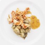 gamberi saltati con carciofi